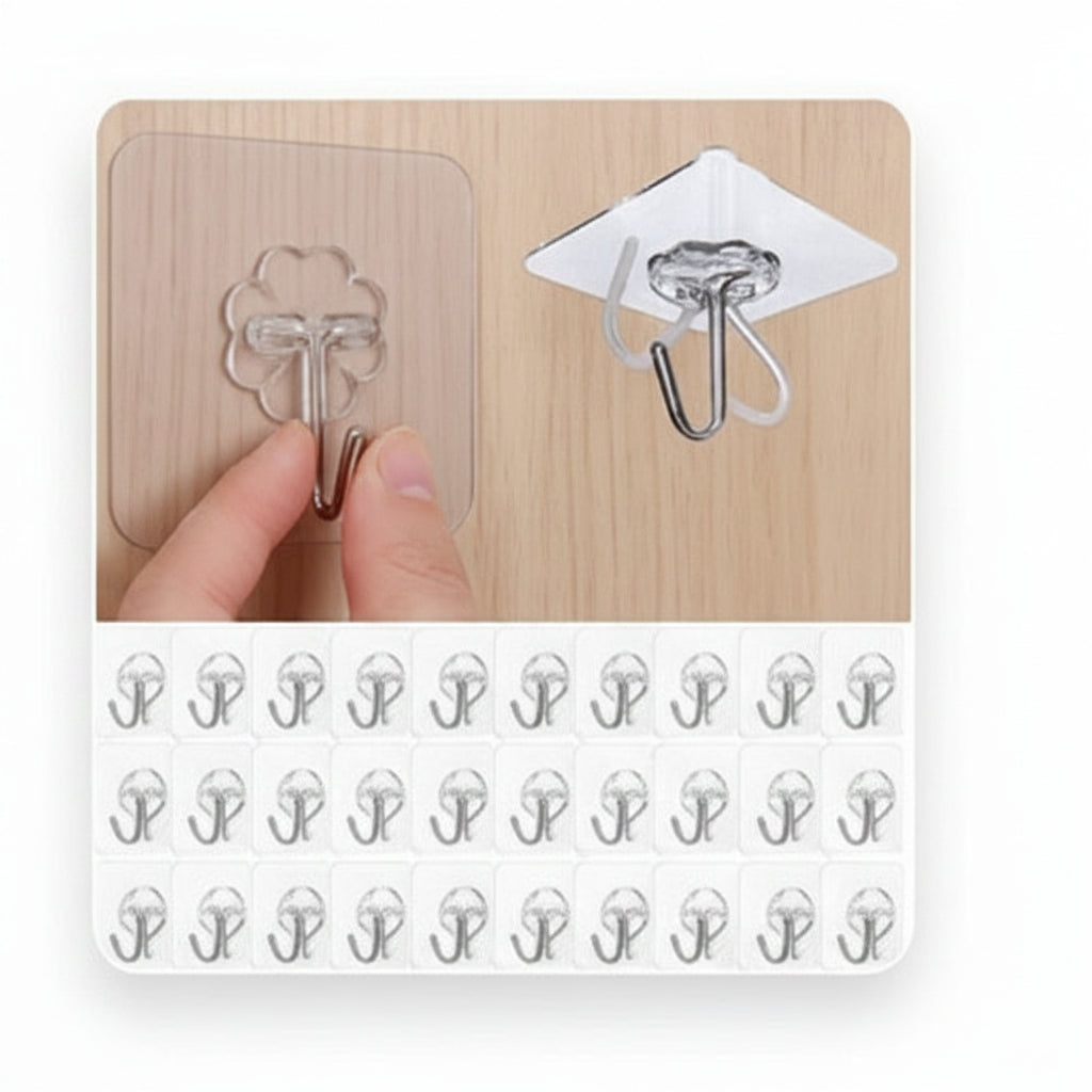Adhesive Wall Hooks (Pack of 30)