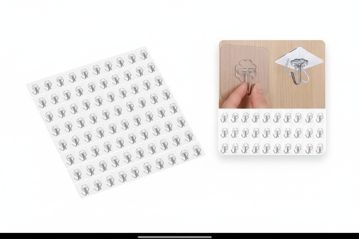 Adhesive Wall Hooks (Pack of 30)