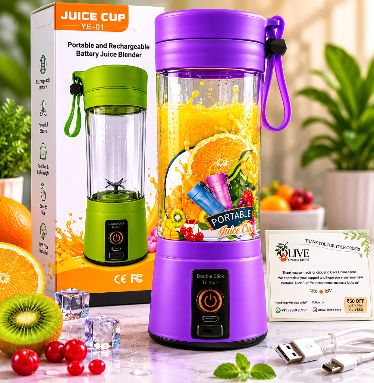 Portable Rechargeable Juicer